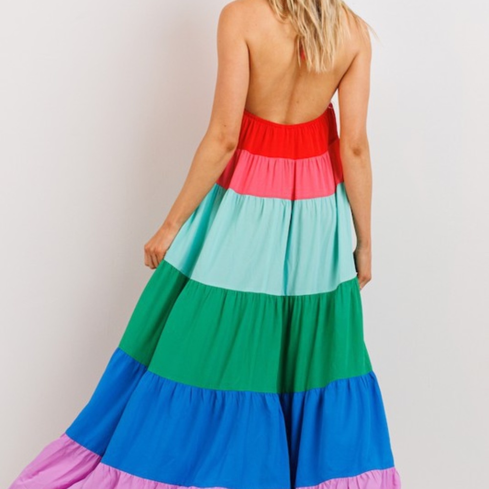 NEW PRODUCTS ONLY - Women Maxi Color block Dress - Picture 7 of 7